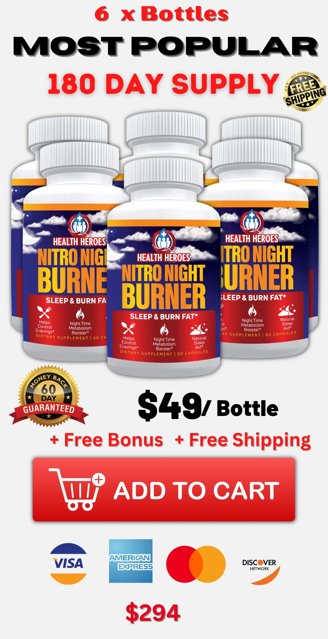 Nitro Night Burner-6-bottles-price-just $49 Only!